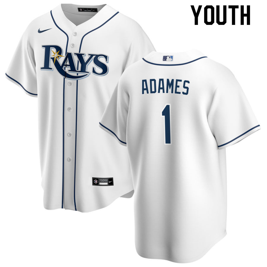 Nike Youth #1 Willy Adames Tampa Bay Rays Baseball Jerseys Sale-White